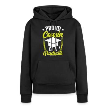 Fier cousin d’un diplômé diplômé - Sweat à capuche Premium bio Femme - noir - Devant - Julia (174cm)