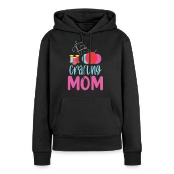 Artisanat Maman Artisanat Mère Amateur - Sweat à capuche Premium bio Femme - noir - Devant - Julia (174cm)