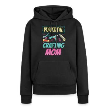 Grand artisanat Maman Mère Artisanat Amateur - Sweat à capuche Premium bio Femme - noir - Devant - Julia (174cm)