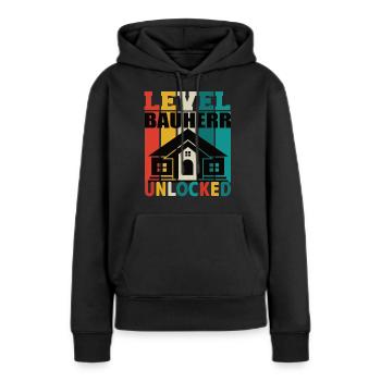 Level Bauherr Unlocked Bauherr Bauherren Bauherr - Frauen Premium Bio Hoodie - Schwarz - Vorne - Julia (174cm)
