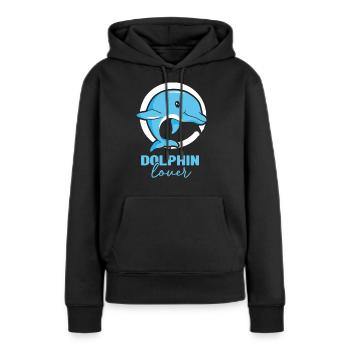 Amoureux des dauphins Dauphins Dauphins Dauphins - Sweat à capuche Premium bio Femme - noir - Devant - Julia (174cm)