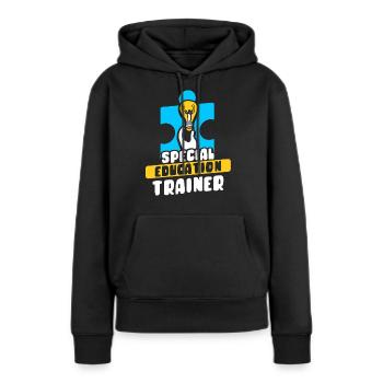 Formateur en éducation de l’enfance en difficulté Enseignant en éducation de l’enfance en difficulté - Sweat à capuche Premium bio Femme - noir - Devant - Julia (174cm)