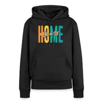 Propriétaire Propriétaire Maison propriétaire - Sweat à capuche Premium bio Femme - noir - Devant - Julia (174cm)