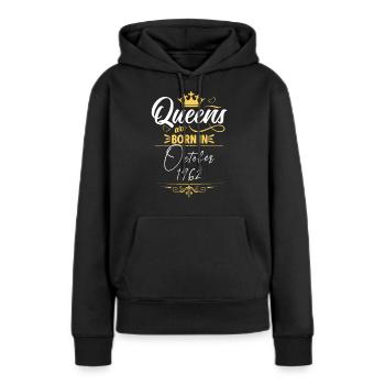 Oktober 1962 - 60. Geburtstag Geschenk. Frau. - Frauen Premium Bio Hoodie - Schwarz - Vorne - Julia (174cm)
