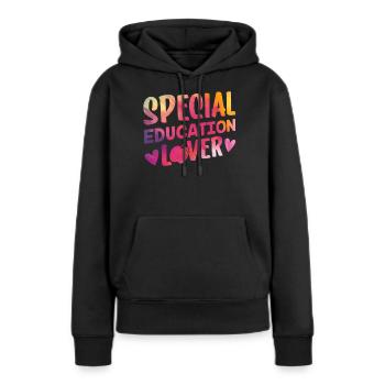 Amoureux de l’éducation de l’enfance en difficulté Enseignants de l’enfance en difficulté - Sweat à capuche Premium bio Femme - noir - Devant - Julia (174cm)