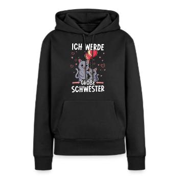 Ich Werde Große Schwester - Frauen Premium Bio Hoodie - Schwarz - Vorne - Julia (174cm)
