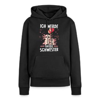 Ich Werde Große Schwester - Frauen Premium Bio Hoodie - Schwarz - Vorne - Julia (174cm)