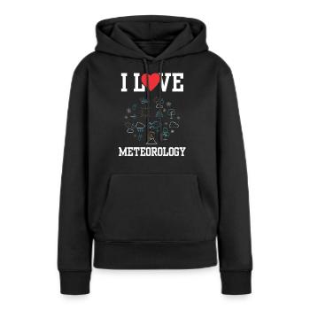 Ich Liebe Meteorologie Klimatologie Meteorologe - Frauen Premium Bio Hoodie - Schwarz - Vorne - Julia (174cm)