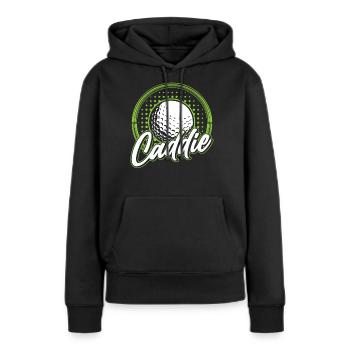 Caddie Golfeur Golfen Profession de golf - Sweat à capuche Premium bio Femme - noir - Devant - Julia (174cm)