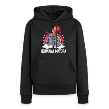 Big Sister Cat - Women’s Premium Organic Hoodie - black - Front - Julia (174cm)