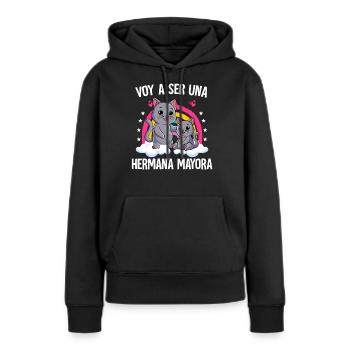Ich werde Big Sister Cat sein - Frauen Premium Bio Hoodie - Schwarz - Vorne - Julia (174cm)