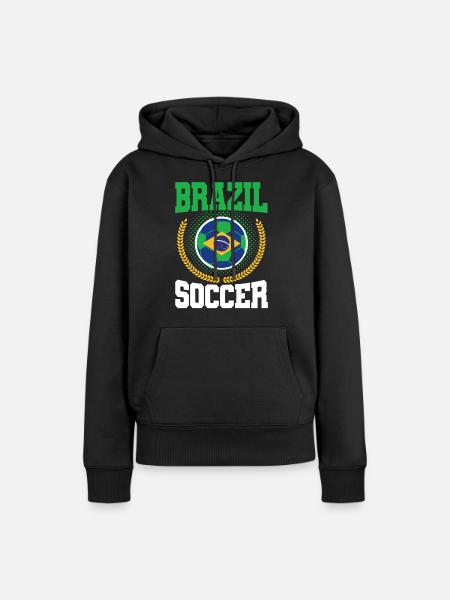 Brazil Soccer - Frauen Premium Bio Hoodie - Schwarz