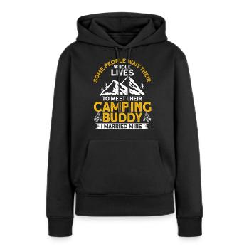Cool Camping Buddies Cadeau Camping Buddy - Sweat à capuche Premium bio Femme - noir - Devant - Julia (174cm)
