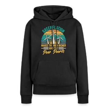 La greenflation rend riches et pauvres plus pauvres - Sweat à capuche Premium bio Femme - noir - Devant - Julia (174cm)
