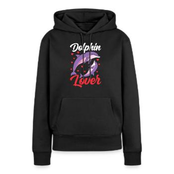Amoureux des dauphins Dauphins Dauphins Dauphin - Sweat à capuche Premium bio Femme - noir - Devant - Julia (174cm)