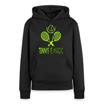 Tennis is magic Tennisplatz Tennisspiel Geschenk - Frauen Premium Bio Hoodie - Schwarz - Vorne - Julia (174cm)