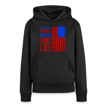 So Sieht Ein Patriotischer Amerikaner Aus USA - Frauen Premium Bio Hoodie - Schwarz - Vorne - Julia (174cm)