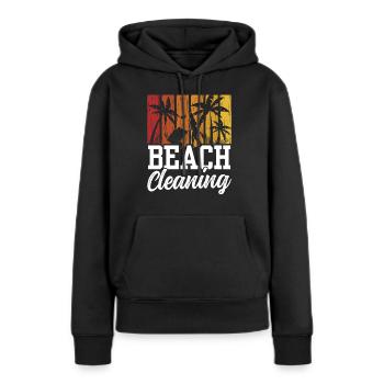 Nettoyage de plage Plages Nettoyage de plage - Sweat à capuche Premium bio Femme - noir - Devant - Julia (174cm)