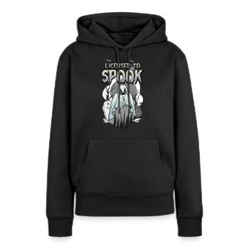 Autorisé à Spook - Sweat à capuche Premium bio Femme - noir - Devant - Julia (174cm)