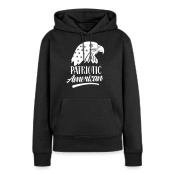 Patriotischer Amerikaner Patriot Patriotisch US - Frauen Premium Bio Hoodie - Schwarz - Vorne - Julia (174cm)