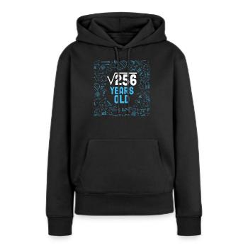 16e anniversaire - Sweat à capuche Premium bio Femme - noir - Devant - Julia (174cm)