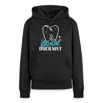 Hygiéniste dentaire Équipe de dentistes en hygiène dentaire - Sweat à capuche Premium bio Femme - noir - Devant - Julia (174cm)