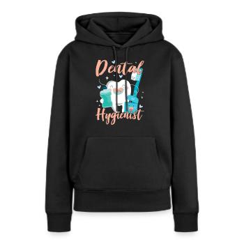 Hygiénistes dentaires Hygiène dentaire Équipe dentaire - Sweat à capuche Premium bio Femme - noir - Devant - Julia (174cm)