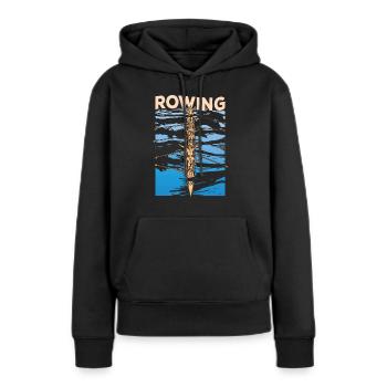 Aviron Aviron Aviron Aviron - Sweat à capuche Premium bio Femme - noir - Devant - Julia (174cm)