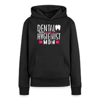 Hygiéniste dentaire Maman Dentiste Hygiéniste dentaire - Sweat à capuche Premium bio Femme - noir - Devant - Julia (174cm)