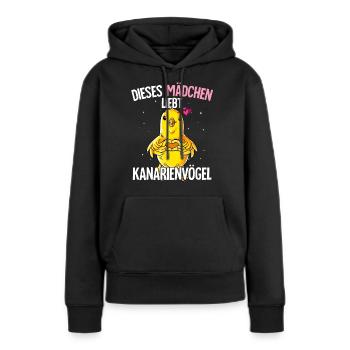 Kanarienvogel Mädchen - Frauen Premium Bio Hoodie - Schwarz - Vorne - Julia (174cm)