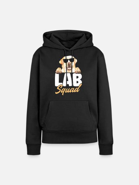 Lab Squad Labrador - Frauen Premium Bio Hoodie - Schwarz