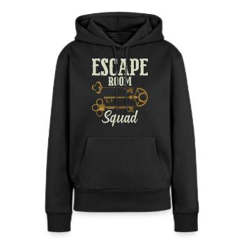 Escouade de la salle d’évasion - Sweat à capuche Premium bio Femme - noir - Devant - Julia (174cm)