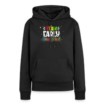 Début d’équipe Head Start - Sweat à capuche Premium bio Femme - noir - Devant - Julia (174cm)