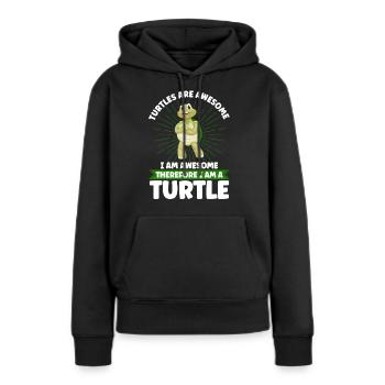 Les tortues sont géniales Je suis génial - Sweat à capuche Premium bio Femme - noir - Devant - Julia (174cm)
