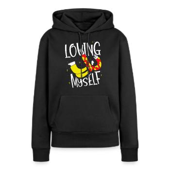 Je m’aime moi-même amour-amour de soi doux - Sweat à capuche Premium bio Femme - noir - Devant - Julia (174cm)
