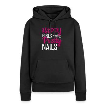 Les filles heureuses ont de beaux ongles, manucure - Sweat à capuche Premium bio Femme - noir - Devant - Julia (174cm)