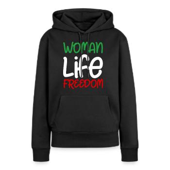 Liberté de vie de femme Iran Droits des femmes - Sweat à capuche Premium bio Femme - noir - Devant - Julia (174cm)