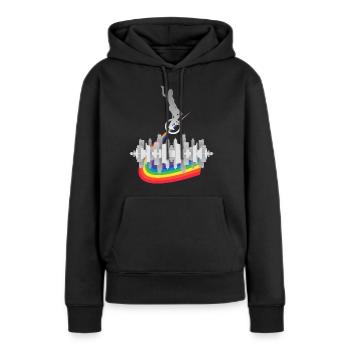 Unicycle unicycle unicycle unicyclist - Women’s Premium Organic Hoodie - black - Front - Julia (174cm)