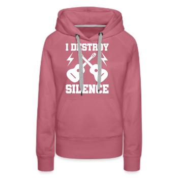 Gitarre witziger Spruch - Frauen Premium Bio Hoodie - Malve - Vorne - Isabella (175cm)