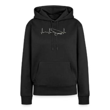 Longboard de patineta. Corazón. Amor. Ekg. - Sweat à capuche Premium bio Femme - noir - Devant - Julia (174cm)