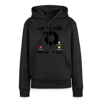 Sport Training Cadeau Muculation WOD - Sweat à capuche Premium bio Femme - noir - Devant - Julia (174cm)