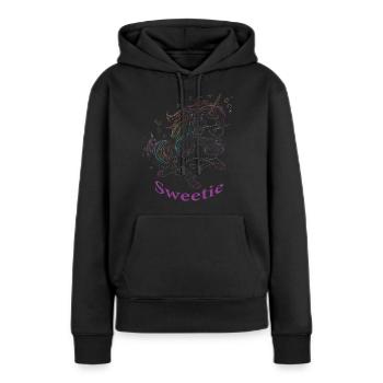 Sweet Unicorn - Frauen Premium Bio Hoodie - Schwarz - Vorne - Julia (174cm)