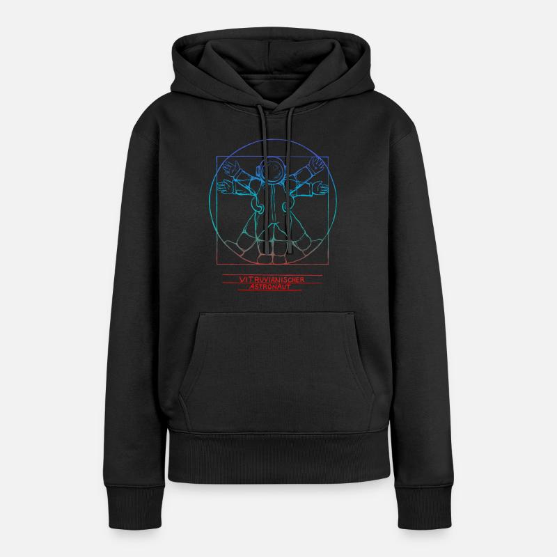 Vitruve Astronaute Coloré - Sweat à capuche Premium bio Femme - noir