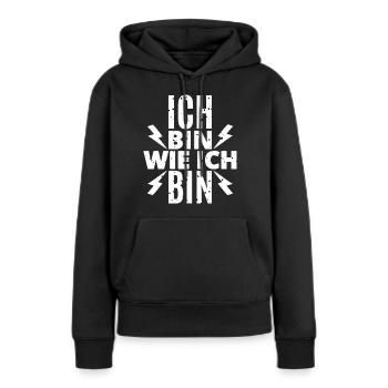 Je suis comme je suis - Sweat à capuche Premium bio Femme - noir - Devant - Julia (174cm)