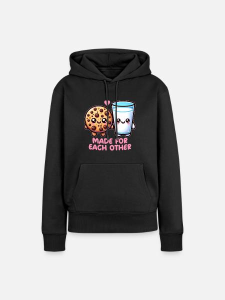 Milch und Kekse - Frauen Premium Bio Hoodie - Schwarz