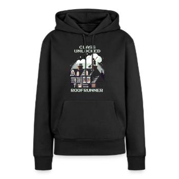 Chimney Sweep Roof Runner Class Retro Pixel Art - Women’s Premium Organic Hoodie - black - Front - Julia (174cm)