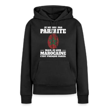 Ich bin eine marokkanische Frau mit Marokko-DNA - Frauen Premium Bio Hoodie - Schwarz - Vorne - Julia (174cm)