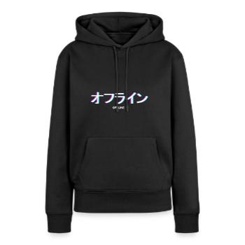 Japonais Kanji Offline Anime Cadeaux - Sweat à capuche Premium bio Femme - noir - Devant - Julia (174cm)
