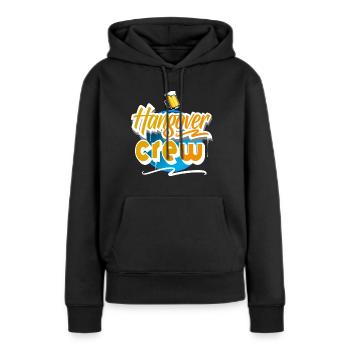 Équipe de gueule de bois - Sweat à capuche Premium bio Femme - noir - Devant - Julia (174cm)