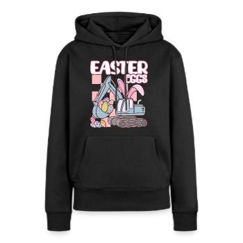 Oeufs de Pâques - Sweat à capuche Premium bio Femme - noir - Devant - Julia (174cm)